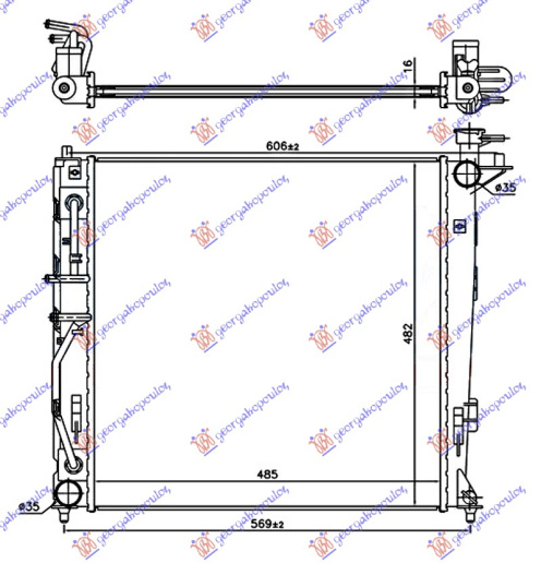 HLADNJAK MOTORA 2.0 CRDi DIESEL AUTO (485x470) (ČEŠKA) (KOYO)