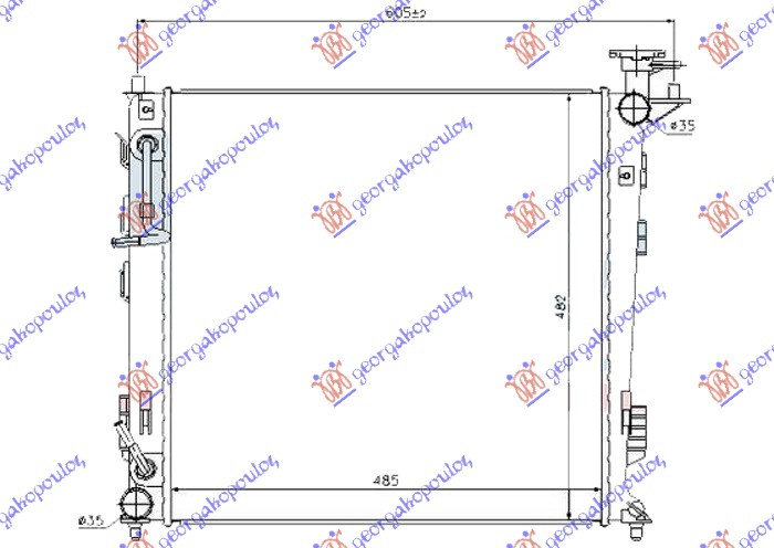 HLADNJAK MOTORA 2.0 CRDi DIESEL AUTOMATIC (485x470) (KOREJSKI)