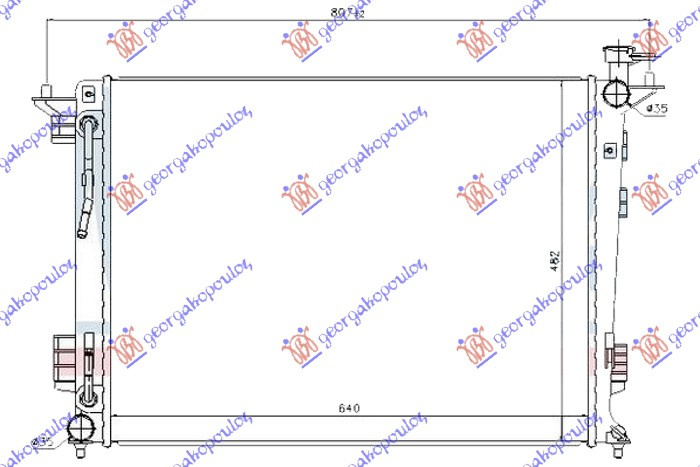 HLADNJAK MOTORA 2.0-2.4 BENZIN AUTOMATIK (640x480x16) (KOREJSKI)