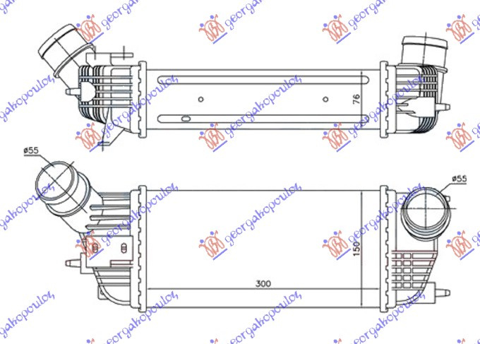 INTERCOOLER 2.0 HDi DIESEL (300x155x80)