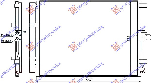 HLADNJAK KLIME 1.4-1.6 CRDi DIZEL (500x385x12)