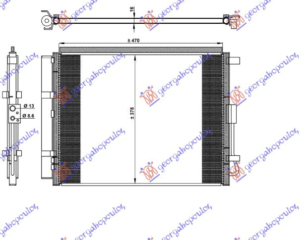 HLADNJAK KLIME 1.6 T-GDI BENZIN (48,5x38,3x1,2)