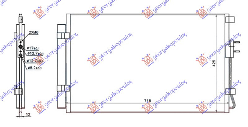 HLADNJAK KLIME 2.4 16V-GDI - 3.3i BENZINSKI (680x430x12) TIP HALLA