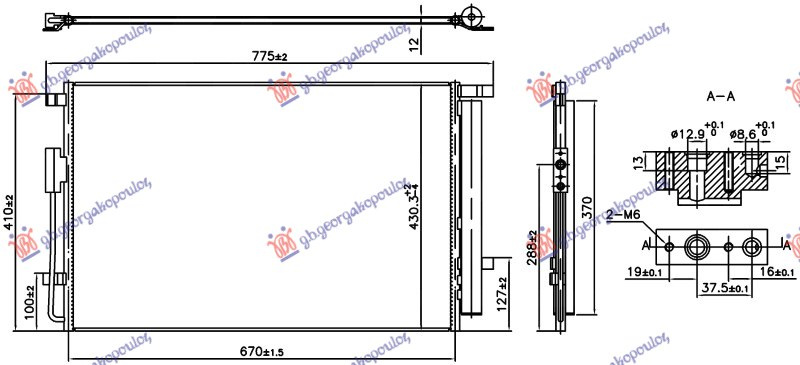 HLADNJAK ZA MOTOR A/C 2.4-3.5 BENZIN (670x430x12)