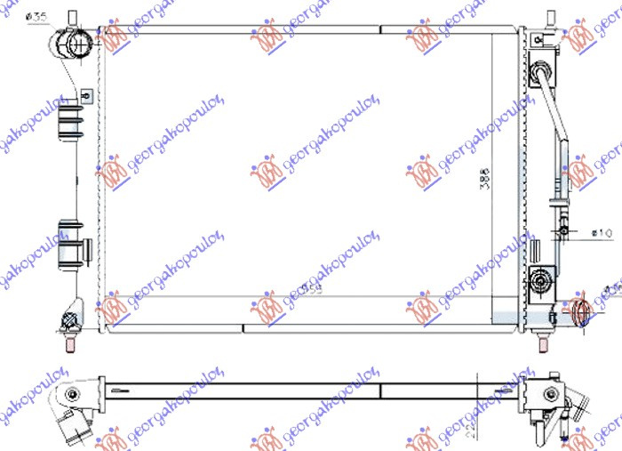 HLADNJAK MOTORA 1.6-1.8-2.0 BENZIN AUTOMATIK (550x390x16)