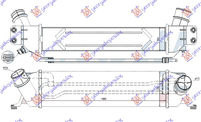 INTERCOOLER 2.5 CRDi DIESEL (480x135x90) 10-