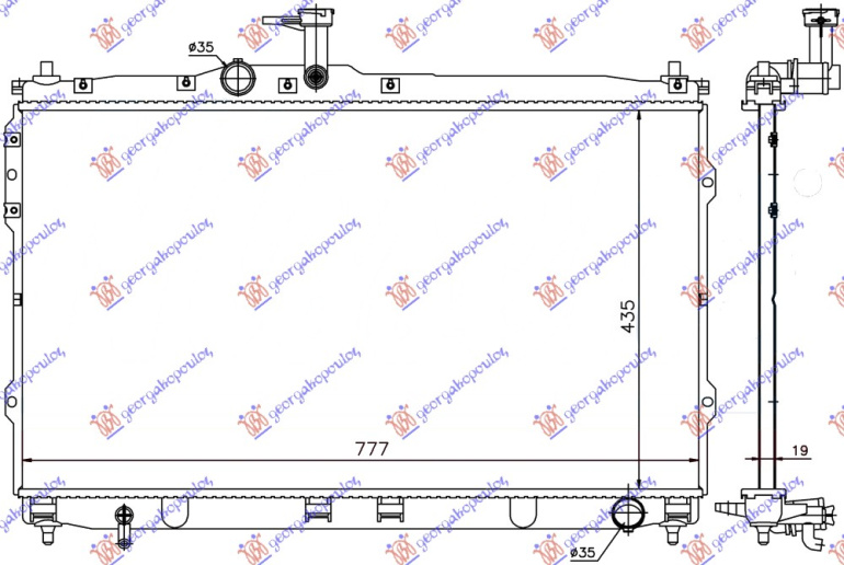 HLADNJAK MOTORA 2.4i 16v BENZIN - 2.5 TDCi DIZEL RUČNI (435x775x16)