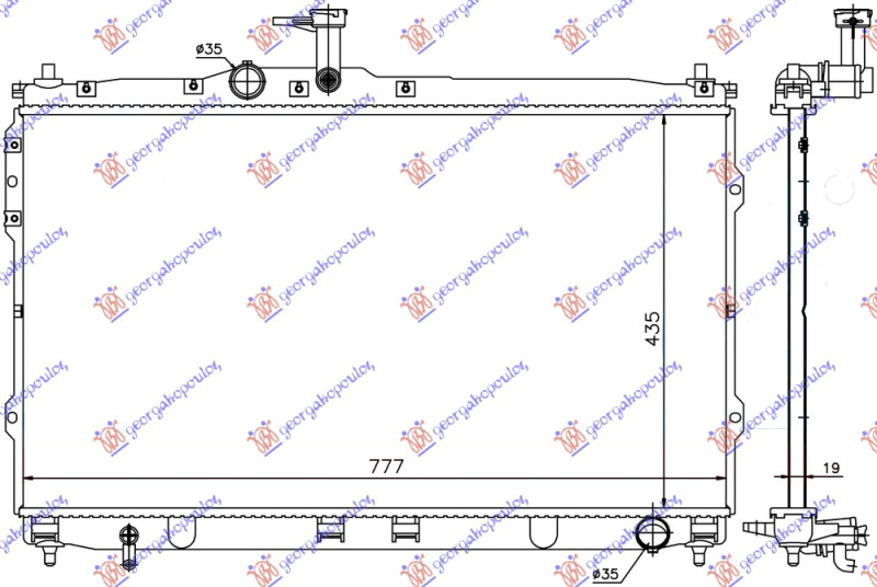 hladnjak 2.4i 16v  benzin - 2.5 TDCi dizel ručni (435x775x16)