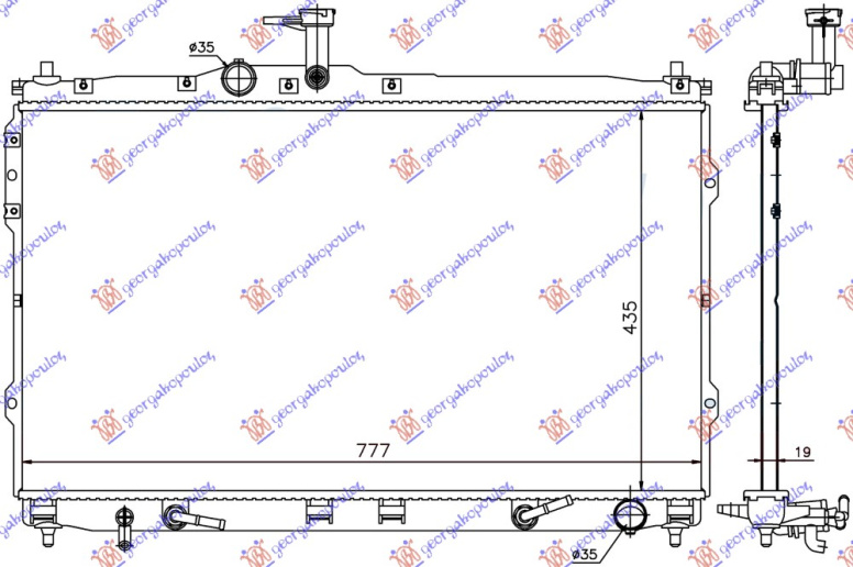 HLADNJAK MOTORA 2.4i 16v BENZIN - 2.5 TDCi DIZEL AUTOMATIK (435x775x16)