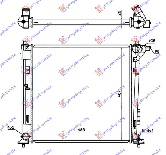 HLADNJAK MOTORA 2.0 CRDi DIESEL AUTO (485x465) (ČEŠKA)