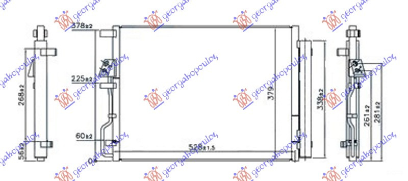 HLADNJAK KLIME 1.6 GDi TURBO BENZINSKI - 2.0 CRDi DIZEL (500x370x16) KOREJSKI