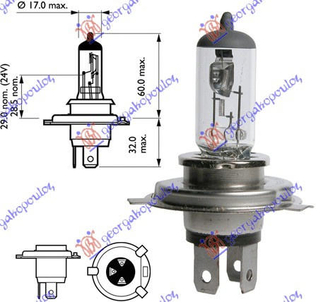 ŽARULJA H4.12V 60/55W