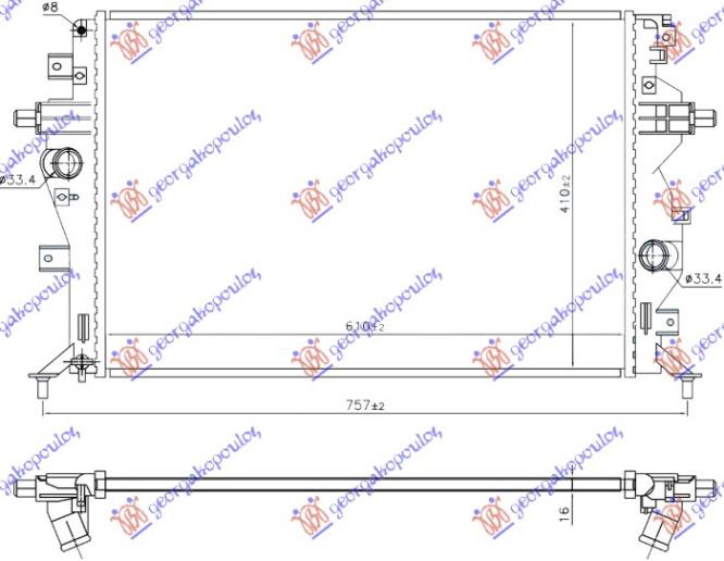 HLADNJAK ZA MOTOR 1.6 BENZIN / HIBRID (610x410x16)