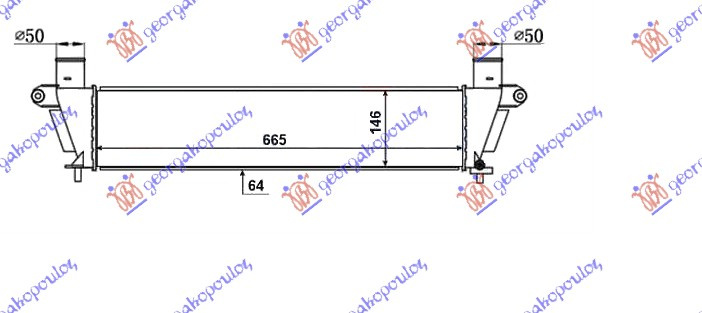 HLADNJAK INTERC. 2,5-3,0 TD (665x146x64)