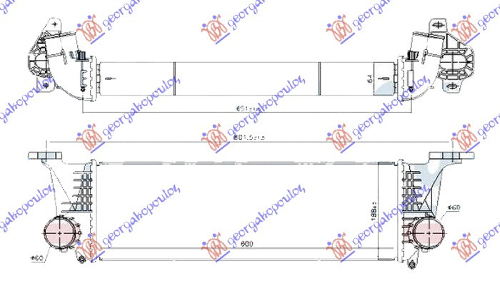 INTERCOOLER 2.3-3.0 DIESEL (600x190x65)