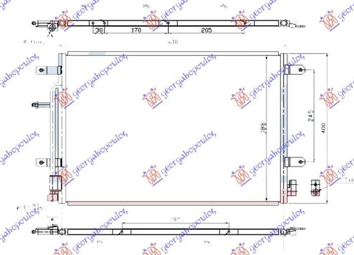 HLADNJAK KLIME S4-4.2i BENZIN - 2.7-3.0 TDI DIZEL (560x390x16)