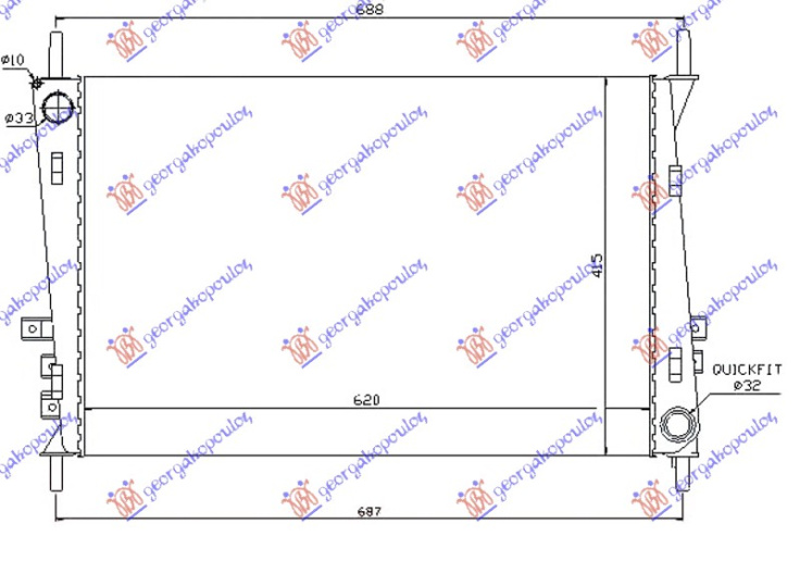 HLADNJAK MOTORA SVI BENZINSKI / DIZEL MODELI (620x415x34)