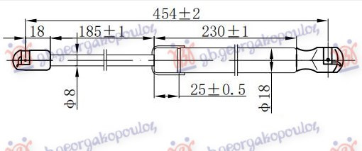 AMORTIZER GEPEK VRATA (454L-350N)