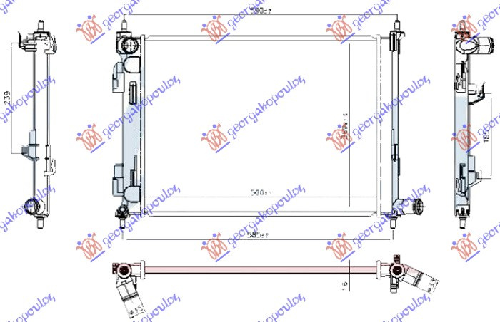 HLADNJAK ZA MOTOR 1.2-1.4 BENZIN (480x375x16)