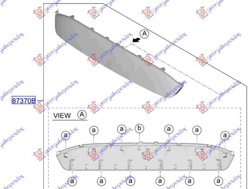 Lajsna vrata prtljažnika donja crna (ORIGINAL)