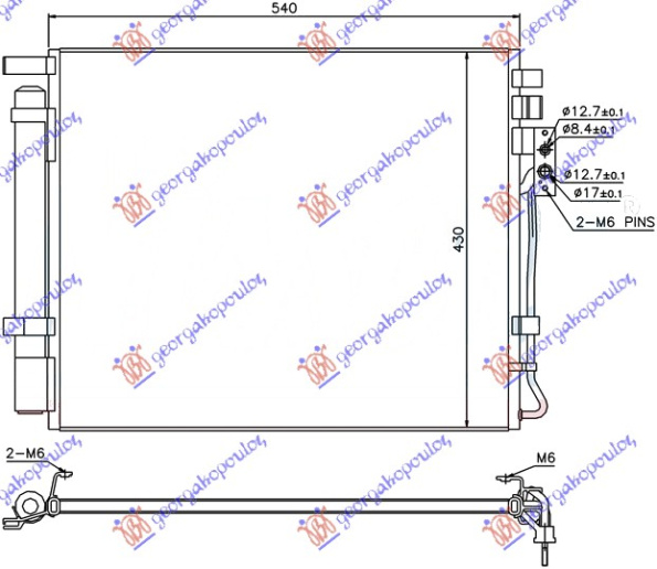 HLADNJAK KLIME 2,0-2,2 CRDI(50,5,x42,5x16)