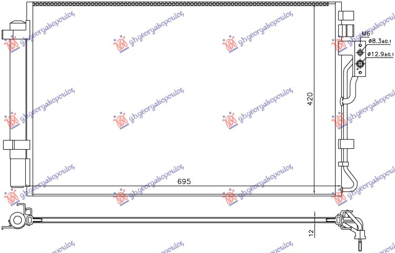 HLADNJAK KLIME A/C 2.4 DIZEL (695x420x12)