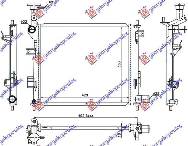 HLADNJAK ZA BENZINSKI MOTOR (42x37) MEHANICKI (KOYO)