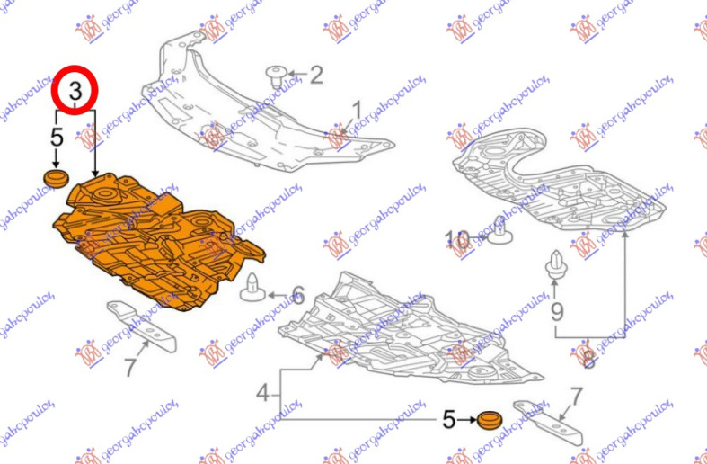 ZAŠTITA / POKLOPAC ISPOD MOTORA (PLASTIČNI)