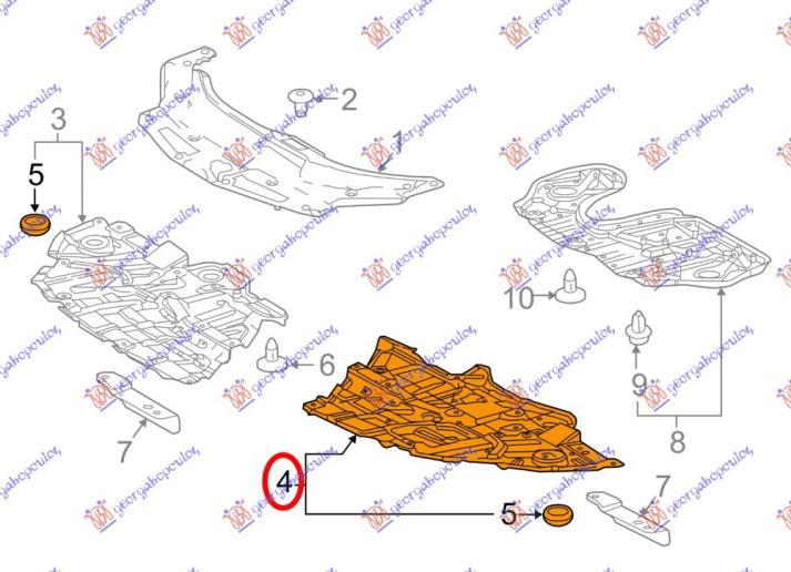 ZAŠTITA / POKLOPAC ISPOD MOTORA (PLASTIČNI)