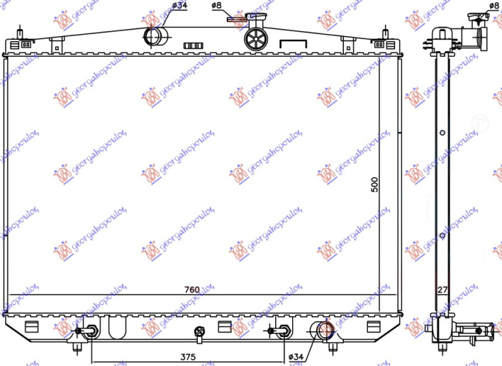 HLADNJAK MOTORA 3.5.350/450H BENZIN/HYBRID (500x760x27)