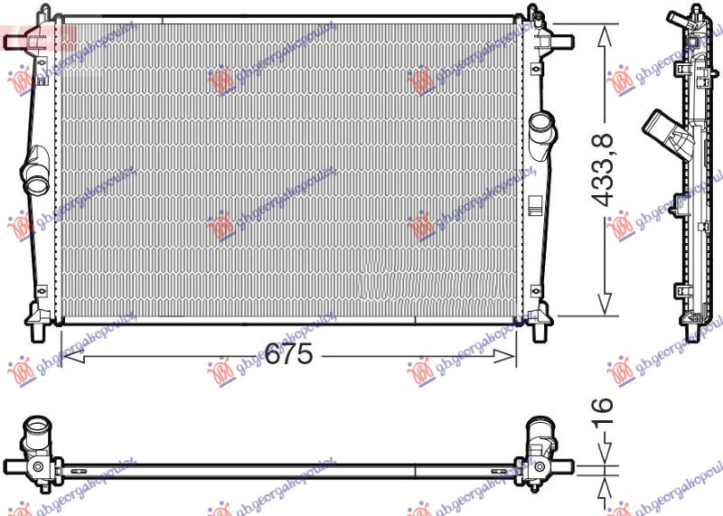 HLADNJAK MOTORA 2.0 BENZIN - HIBRID (675x434x16) (KOYO)