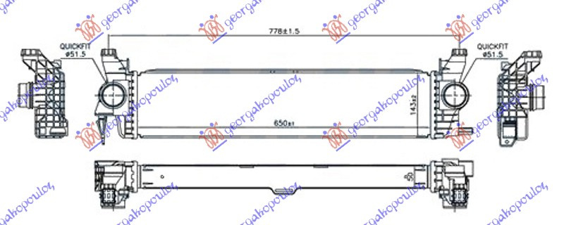 INTERCOOLER 1.6 (109/111 CDI) (650x143x50)