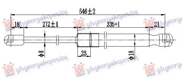 AMORTIZER GEPEK VRATA (645L-300N)