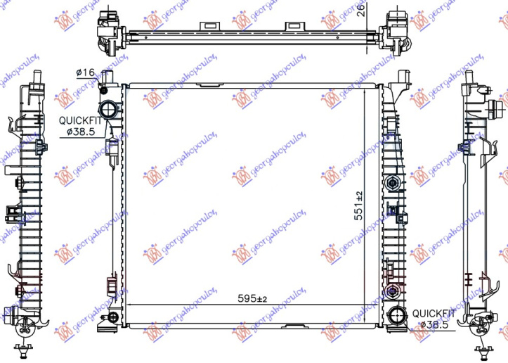 HLADNJAK MOTORA ZA SVE MODELE (595x551x16)