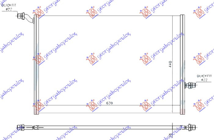 hladnjak  motora dodatni  benzin - dizel (635x440x16) (MAHLE BEHR PREMIUM LINE)