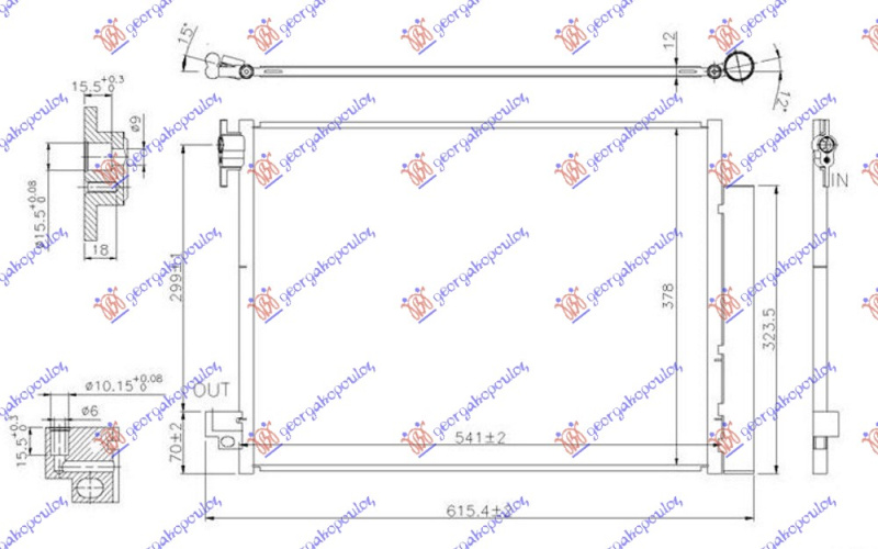 HLADNJAK KLIME 0.9TURBO-1.0i 12V-ELEK. (54.1x37.8x1.2)