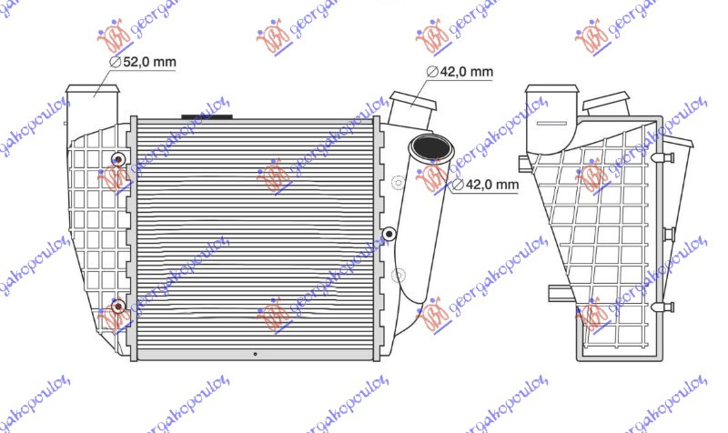 INTERCOOLER 2.5 TDI DIESEL (199x189) (RH)