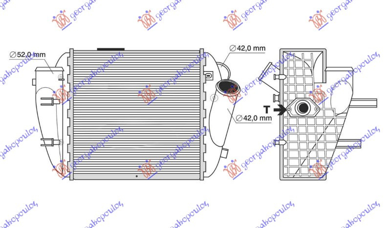 INTERCOOLER 2.5 TDI DIESEL (200x190) (LH)