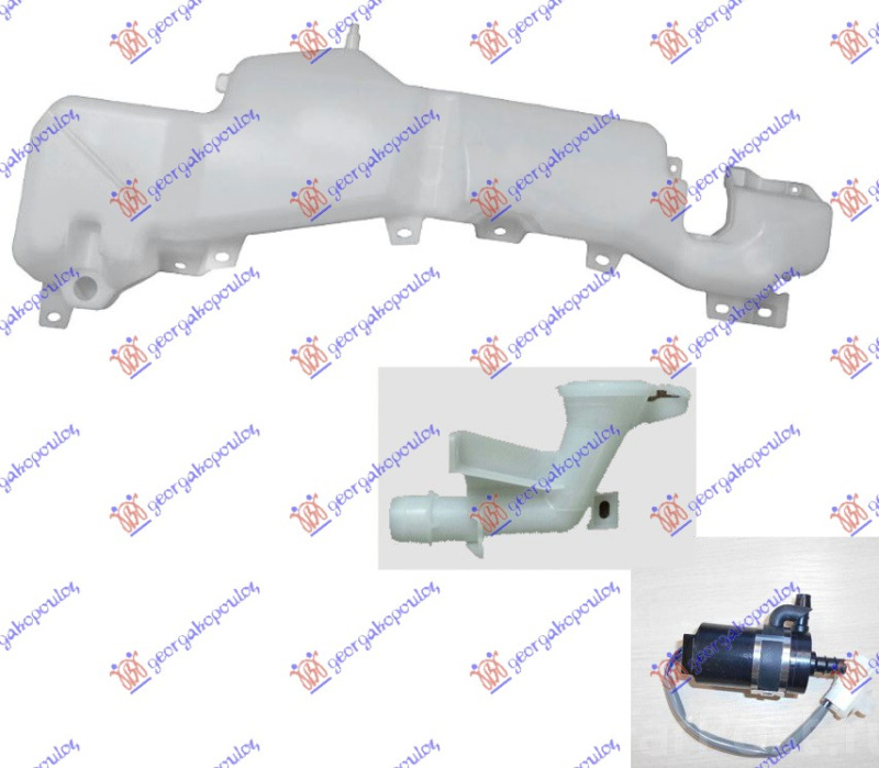 SPREMNIK TEKUĆINE ZA BRISAČE (SA VRATOM / MOTOROM / ČEPOM / SPREJEVIMA ZA FAROVE)