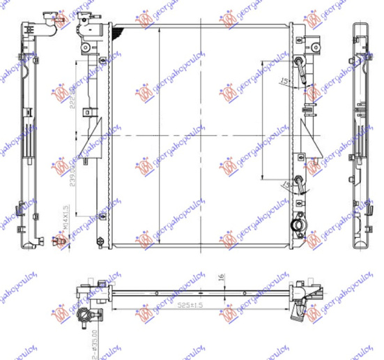 HLADNJAK MOTORA 2.4 D DIESEL AUTO (525x643x16) (4N15)