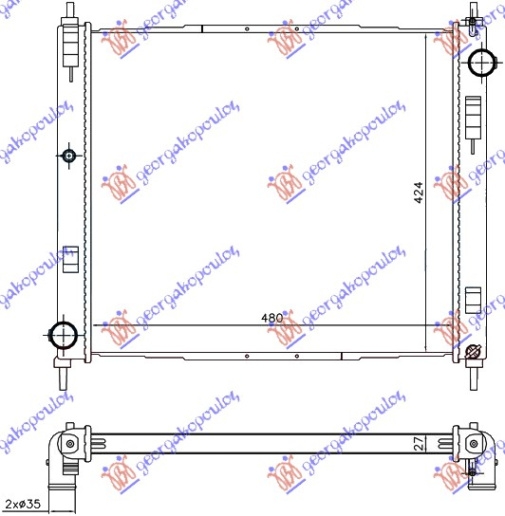 HLADNJAK MOTORA 1.5 DCi (47.8x44.4x27) (KOYO)