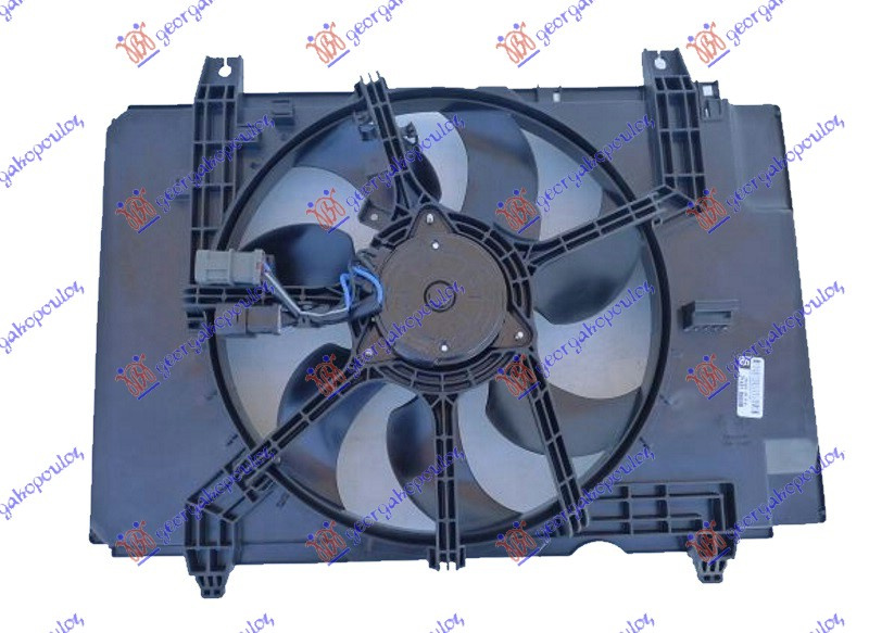 ventilator komplet 1.6  benzin (jednostruki) (2konektorS) (2+2PIN) (380mm)