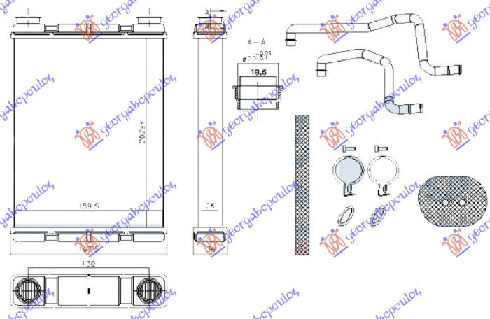 HLADNJAK KABINE 1.6 DIG TURBO - 1.6i 16V PETROL - 1.5 dCi DIESEL (202x160x26) (VALEO TYPE)