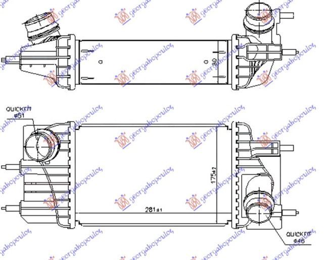 INTERCOOLER 1.5 dCi DIESEL (281x175x80)