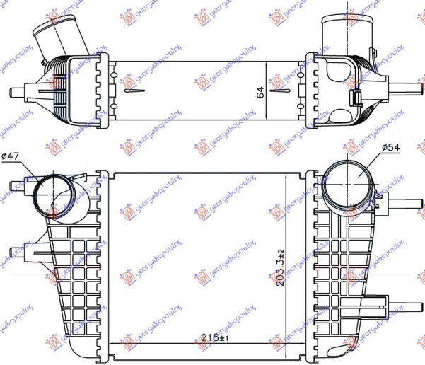 INTERCOOLER 1.2 DIG BENZIN (215x203x64)