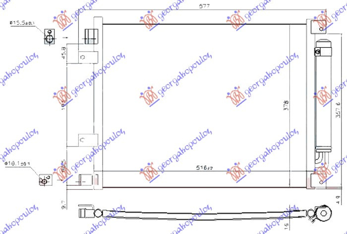 HLADNJAK KLIME 1.5i16V (690x378x16) (HR15DE)