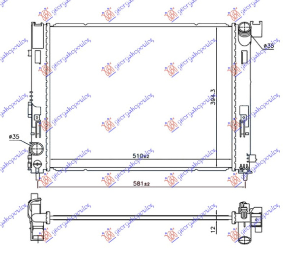 HLADNJAK ZA MOTOR 1.0 BENZIN (510x395x12)