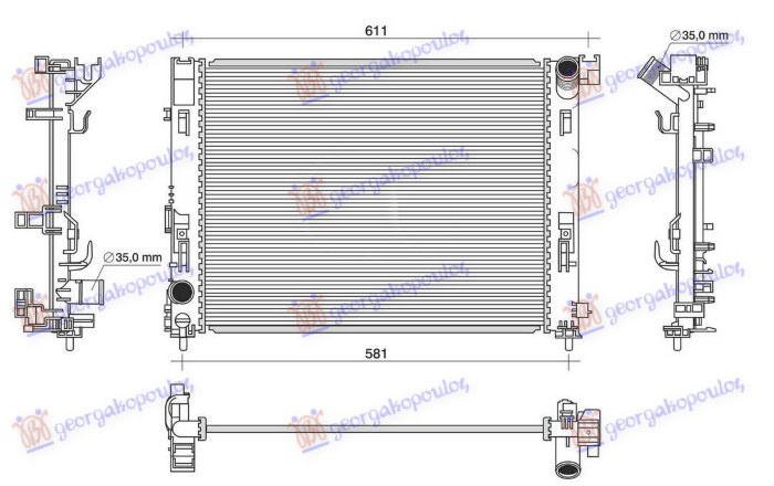 hladnjak 0.9 IG-T  benzin - 1.5 dCi dizel (510x395x12) (KOYO)