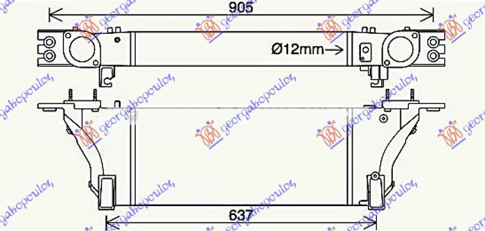 hladnjak intercoolera  3.0 dCi dizel (515x225x80)