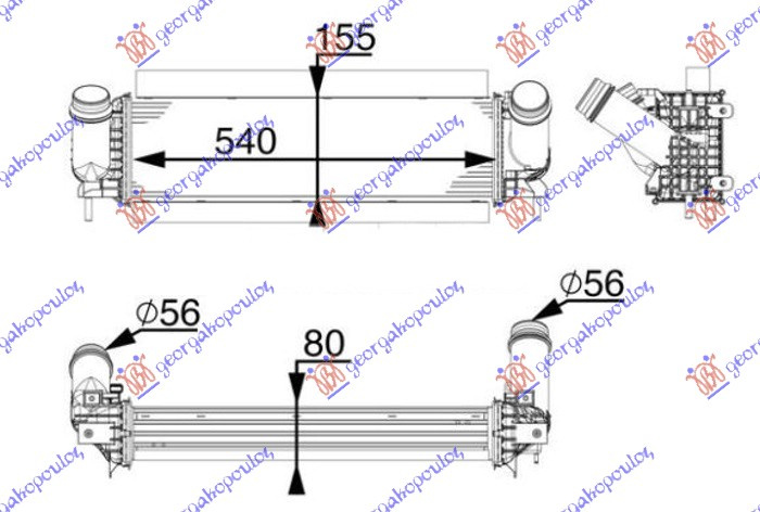 INTERCOOLER 2.3 dCi DIESEL (540x155x80)